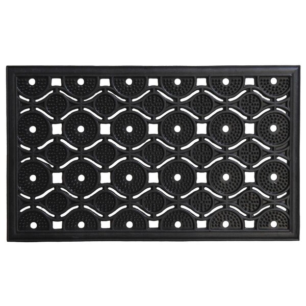 Configuracion 18 x 30 in. Nobe Rubber Rectangular Doormat Black CO2828541 - main